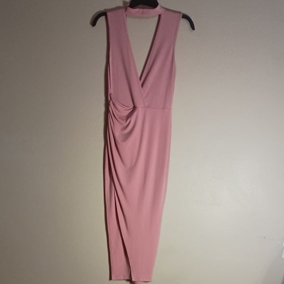 Fashion Nova Dresses & Skirts - Fashion Nova Pink Vee Neck Body Con Dress